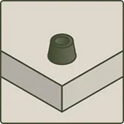 Taula de tall amb potes bàsiques de goma